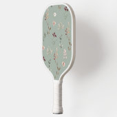 Elegante Botanische Bloemen Salie Groen Pickleball Paddle (Links)