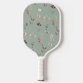 Elegante Botanische Bloemen Salie Groen Pickleball Paddle (Achterkant)