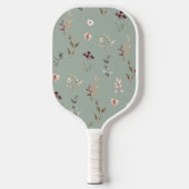 Elegante Botanische Bloemen Salie Groen Pickleball Paddle (Voorkant)