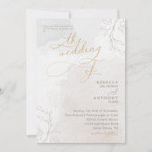 Elegante botanische bloemen script bruiloft kaart (Voorkant)