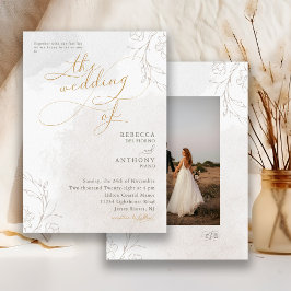 Elegante botanische bloemen script bruiloft kaart