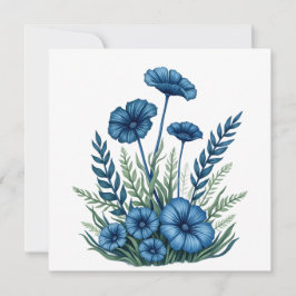 Elegante botanische bloemen uitnodiging