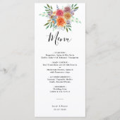 Elegante Botanische Bloemen Waterverf Bloemen Huwe Menu (Voorkant)