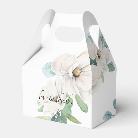 Elegante Botanische Bloemen Waterverf Wedding Wit Bedankdoosjes (Achterkant)