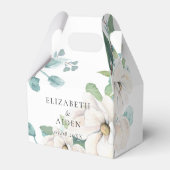 Elegante Botanische Bloemen Waterverf Wedding Wit Bedankdoosjes (Voorkant Zijde)