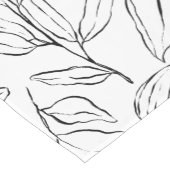 Elegante Botanische Bloemen Zwart en Wit Korte Tafelloper (Hoek)