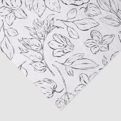 Elegante Botanische Bloemen Zwart en Wit Tissuepapier (Detail)
