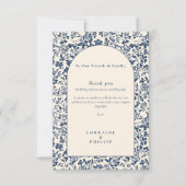 Elegante botanische bloemenboog bruiloft bedankt (Voorkant)