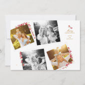 Elegante botanische bloemencollage fotolijsten feestdagenkaart (Voorkant)