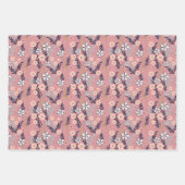 Elegante  Botanische Bloemenpatroon Vakantie Inpakpapier Vel (Voorkant 3)