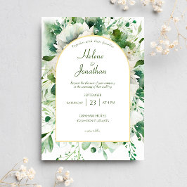 Elegante Botanische Bloementuin Bruiloft Kaart