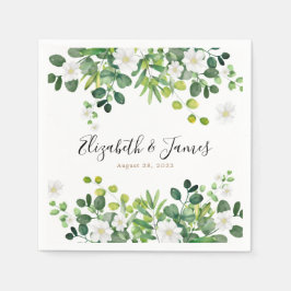 Elegante Botanische Bloementuin Eucalyptus Bruilof Servet