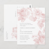 Elegante botanische bloemige bruiloft briefkaart (Voorkant / Achterkant)