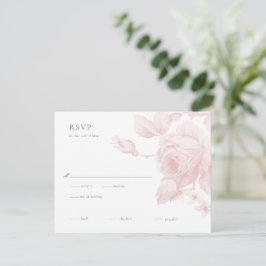 Elegante botanische bloemige bruiloft RSVP kaartje
