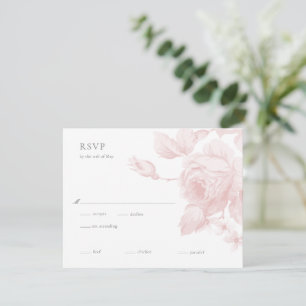 Elegante botanische bloemige bruiloft RSVP kaartje