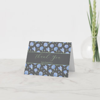 Elegante Botanische Bloemige Gevouwen Bedankkaart