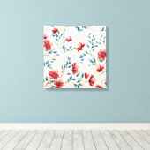 Elegante botanische bloemige tak canvas afdruk (Insitu (Houten vloer))
