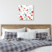 Elegante botanische bloemige tak canvas afdruk (Insitu (Slaapkamer))