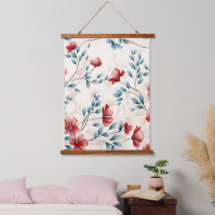 Elegante botanische bloemige tak hangend wandkleed