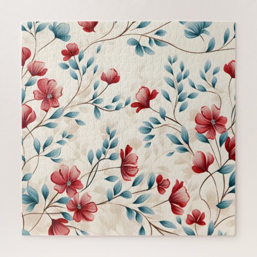Elegante botanische bloemige tak legpuzzel (Verticaal)