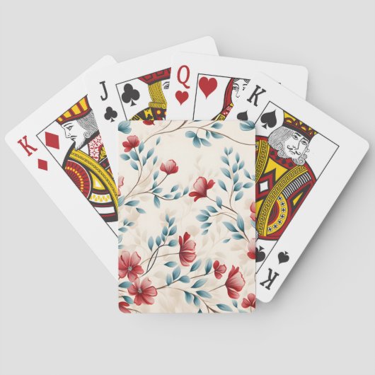 Elegante botanische bloemige tak pokerkaarten (Achterkant)