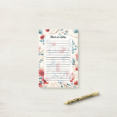 Elegante botanische bloemige tak post-it® notes (Op bureau)