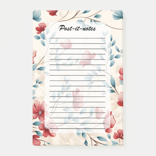 Elegante botanische bloemige tak post-it® notes (Voorkant)