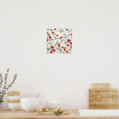 Elegante botanische bloemige tak poster (Keuken)