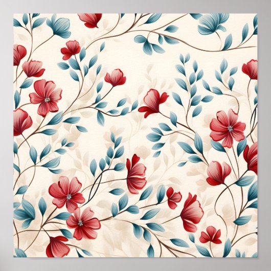 Elegante botanische bloemige tak poster (Voorkant)