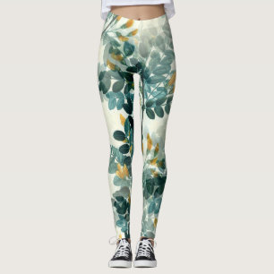 Elegante  botanische bloemillustratie leggings