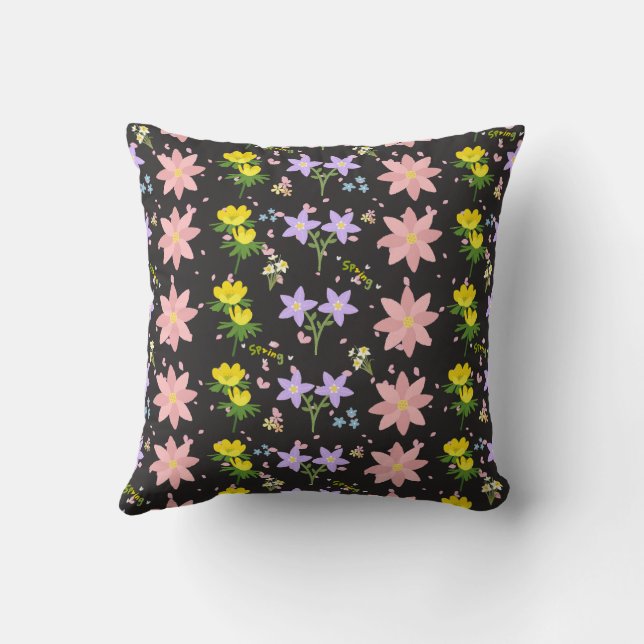 Elegante botanische bloemprint kussen voor thuis d (Achterkant)