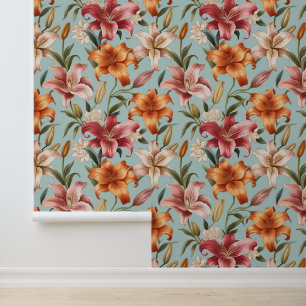 Elegante Botanische Bloemschil en Stok Behang