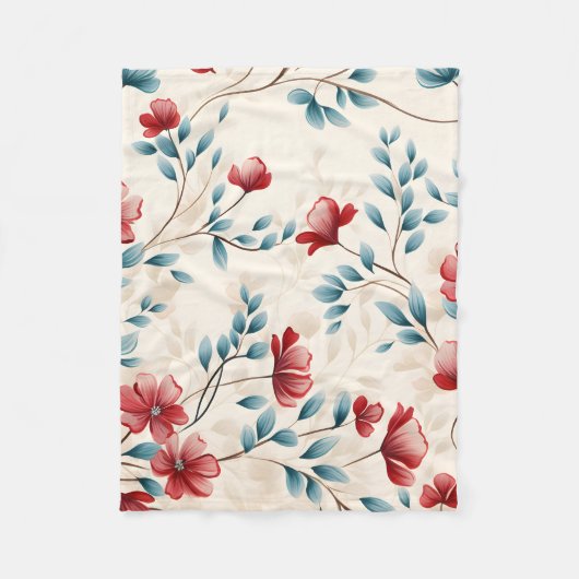 Elegante botanische bloemtak fleece deken (Voorkant)