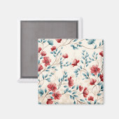 Elegante botanische bloemtak magneet (Voorkant / Achterkant)