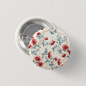 Elegante botanische bloemtak ronde button 3,2 cm (Voorkant /achterkant)