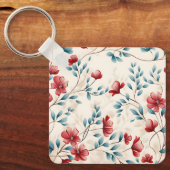 Elegante botanische bloemtak sleutelhanger (Voorkant)