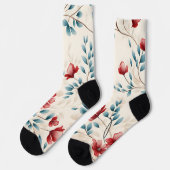 Elegante botanische bloemtak sokken (Links)