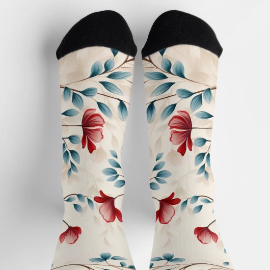 Elegante botanische bloemtak sokken (Top)