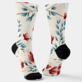 Elegante botanische bloemtak sokken (Gebogen)