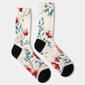 Elegante botanische bloemtak sokken (Rechts)