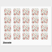 Elegante botanische bloemtak vierkante sticker (Vel)