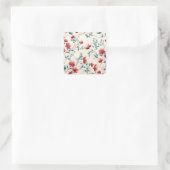 Elegante botanische bloemtak vierkante sticker (Tas)