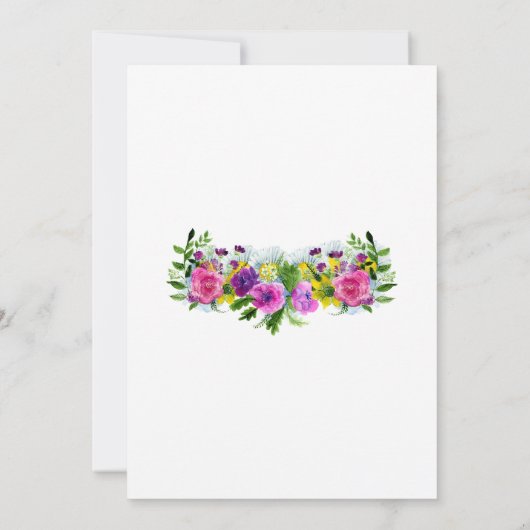 Elegante Botanische Bloom Rozen Bloemen 20e Verjaa Kaart (Achterkant)