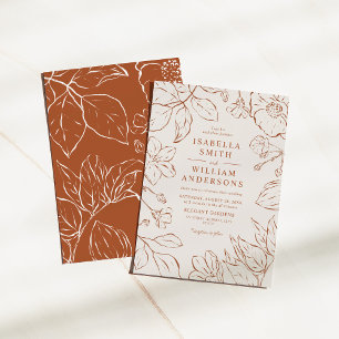 Elegante Botanische Boha Terracotta bruiloft Kaart