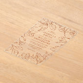 Elegante Botanische Boha Terracotta Line Art Acryl Uitnodigingen (Laagn)