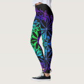 Elegante botanische boho blauwgroen groene zen man leggings (Links)