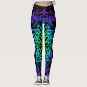 Elegante botanische boho blauwgroen groene zen man leggings (Voorkant)