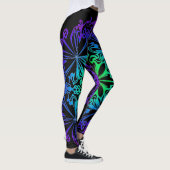 Elegante botanische boho blauwgroen groene zen man leggings (Rechts)