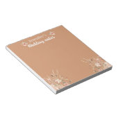 Elegante botanische boho bruine bruiloft notitieblok (Schuin)