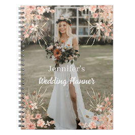 Elegante botanische boho foto weddingplanner notitieboek